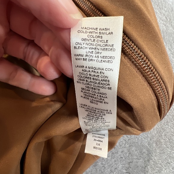 White House Black Market Skirt Lace-Up Short Caramel Brown Size 4 Office Teacher - Picture 9 of 13